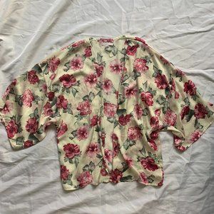 ASOS Kimono Floral Spring Summer Top Butterfly Sleeve